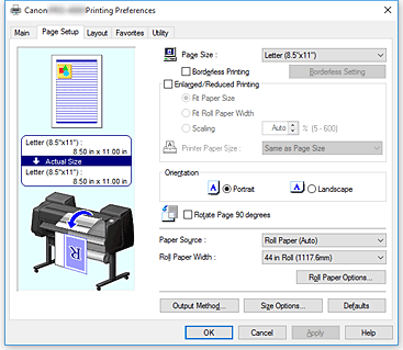 figure:Page Setup Tab