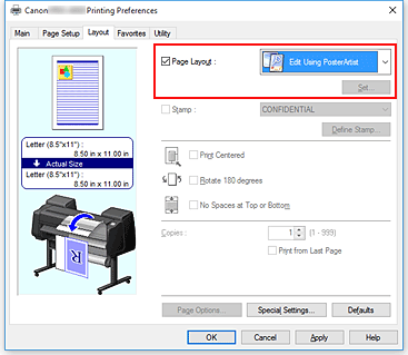 Figure: Select Edit Using PosterArtist in Page Layout