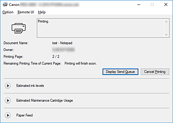 figure:Canon IJ Status Monitor