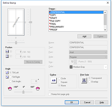 figure:Stamp/Background dialog box