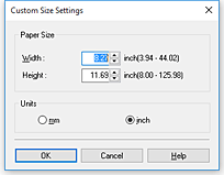 figure:Custom Paper Size dialog box