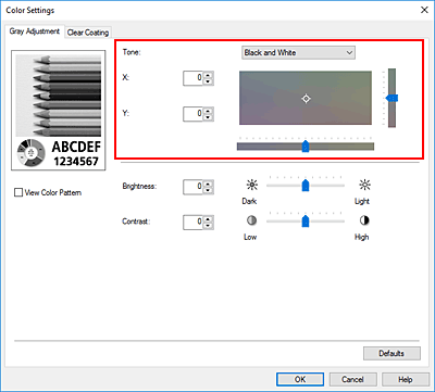 figure:Tone in the Manual Color Adjustment dialog box