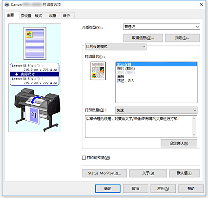 插图：“主要”选项卡