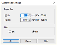 figure:Custom Paper Size dialog box