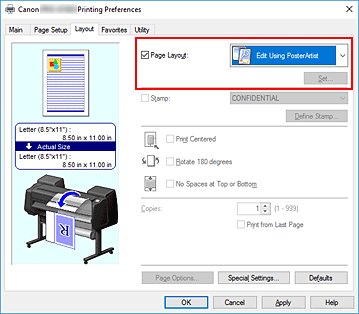 Figure: Select Edit Using PosterArtist in Page Layout