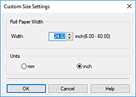 figure:Custom Size Settings dialog box