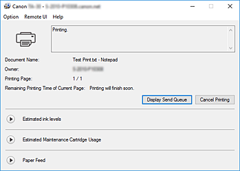 figure:Canon IJ Status Monitor