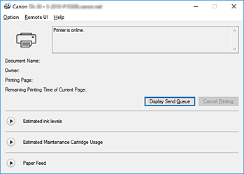 figure:Canon IJ Status Monitor