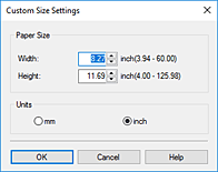 figure:Custom Paper Size dialog box