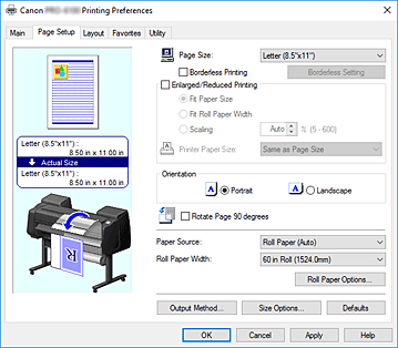 figure:Page Setup Tab