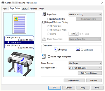 figure:Page Setup Tab