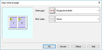 figure&nbsp;: Boîte de dialogue Impr. mise en page