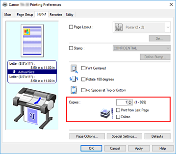 Imagen: Copias de la ficha Configurar página