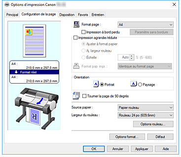 figure&nbsp;: Onglet Configuration de la page