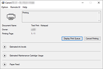 figure:Canon IJ Status Monitor