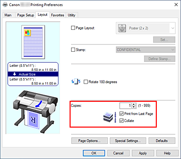Imagen: Copias de la ficha Configurar página