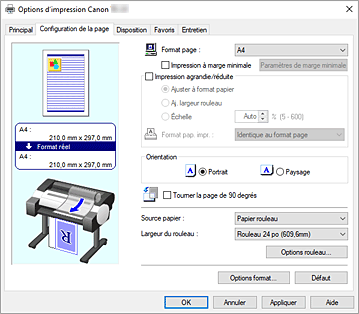 figure&nbsp;: Onglet Configuration de la page