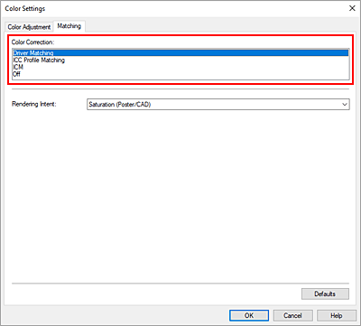 figure:Color Correction in the Matching tab