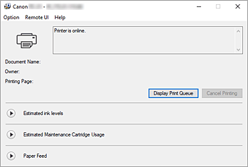 figure:Canon IJ Status Monitor