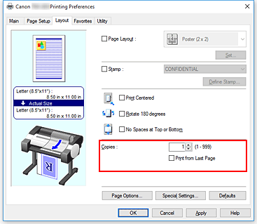Imagen: Copias de la ficha Configurar página