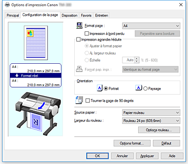 figure : Onglet Configuration de la page