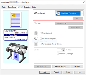 Figure:Select Edit Using PosterArtist in Page Layout
