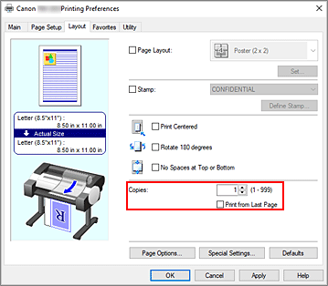 Imagen: Copias de la ficha Configurar página