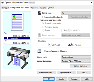 figure&nbsp;: Onglet Configuration de la page
