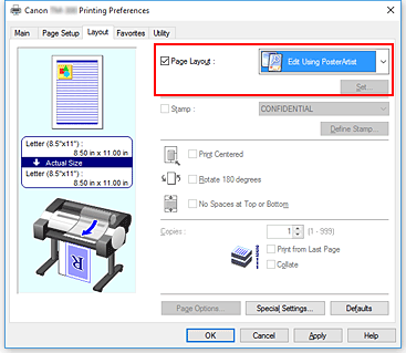 Figure: Select Edit Using PosterArtist in Page Layout
