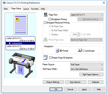 figure:Page Setup Tab