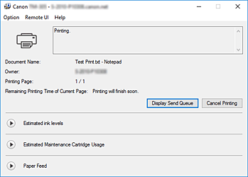 figure:Canon IJ Status Monitor