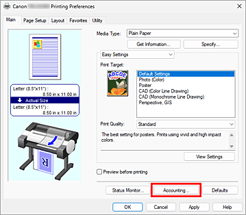 figure:Select Accounting... on the Main tab