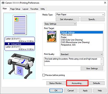 figure:Select Accounting... on the Main tab