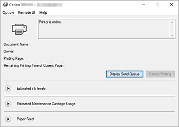 figure:Canon IJ Status Monitor