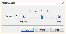 figure : Boîte de dialogue Personnalisée