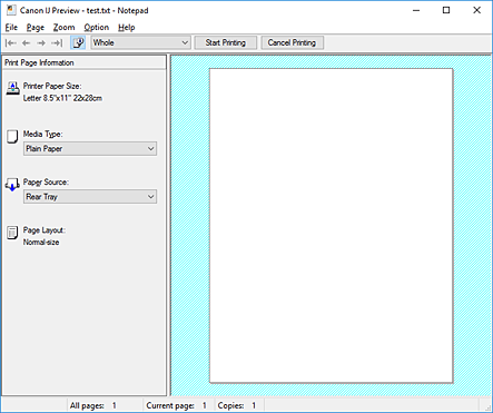 slika: Canon IJ pretpregled