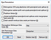 gambar: Kotak dialog Opsi Pencetakan