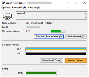 gambar: Monitor Status Canon IJ
