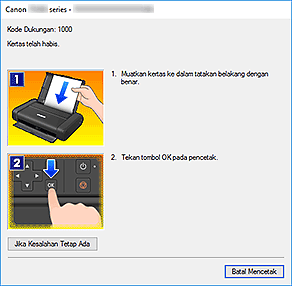 gambar: Tampilan Kesalahan Monitor Status Canon IJ