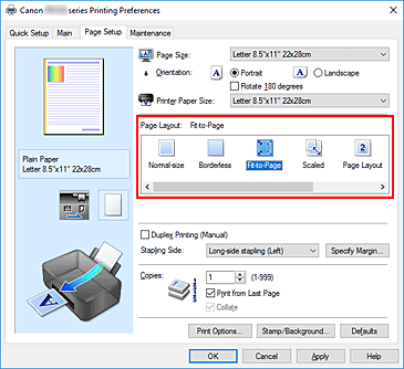 figura:Selectaţi Fit-to-Page pentru Page Layout din fila Page Setup