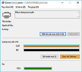 hình: Màn hình trạng thái Canon IJ