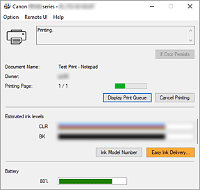 Imagen: Monitor de estado Canon IJ
