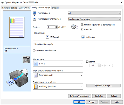 figure&nbsp;: Onglet Configuration de la page