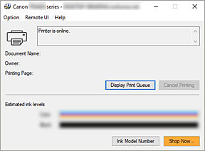 figura: Monitor di stato Canon IJ