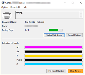фигура: Canon IJ Status Monitor
