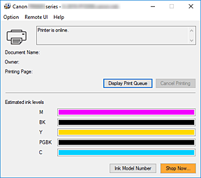 фигура: Canon IJ Status Monitor