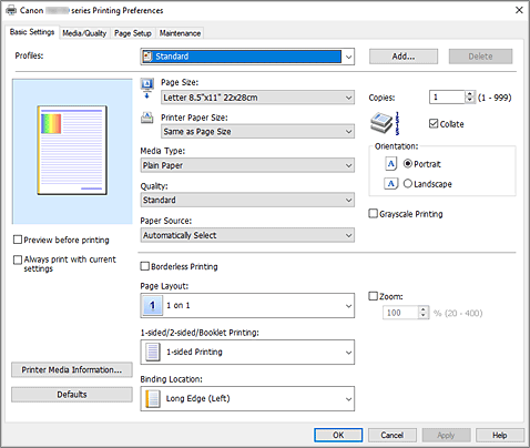 joonis: Põhisätete vahekaart