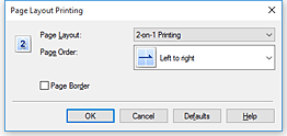 figure:Page Layout Printing dialog box