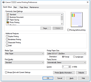 Imagen: ficha Configuración rápida