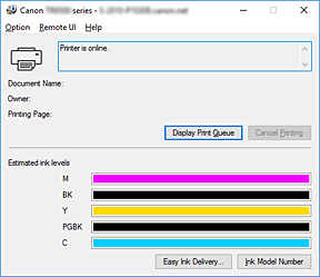 figura: Monitor di stato Canon IJ